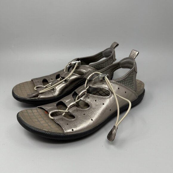 ECCO JAB Toggle Metallic Draw String Gladiator Sport Sandals Size 8.5 US - Picture 3 of 9